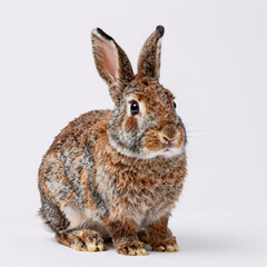 Obraz premium Isolated brown rabbit on white background