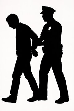 policeman arresting a man