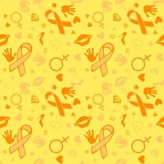 Breast cancer month seamless pink ribbon day mammogram pattern for medical accessories and medicine textiles