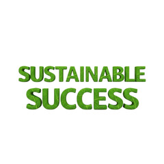 Naklejka premium Sustainable Success Text with Leaf Texture