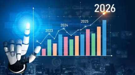Fotobehang Sportwinkel AI enhances business forecasting by analyzing historical data, detecting growth patterns, and predicting future performance for strategic business decisions. Vouch  © InfiniteFlow