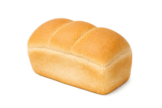 White bread loaf with a golden crust, baked using wheat flour. Ready for baking, breakfast, and preparing sandwiches