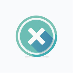 Obraz premium Stylized turquoise circular cross mark icon representing a universal symbol for closing, canceling, deleting, or indicating an error in modern digital interfaces and web applications