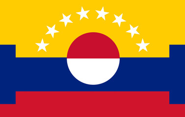 Greenland and Venezuela flag combined abstract creative background
