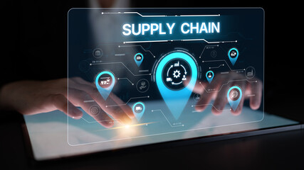 Supply chain processes with data-driven logistics, transportation, and distribution. enhances operations. Supply chain improves efficiency. Supply chain integrates logistics and delivery. Spline
