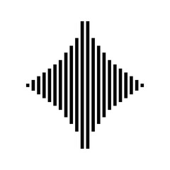 Diamond-shaped arrangement of vertical bars suggesting rhythm, data flow, and visual balance.