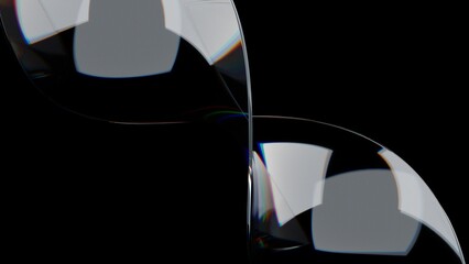 Abstract Dispersion Glass Design with Dynamic Shapes and Light Reflections in Modern Aesthetic