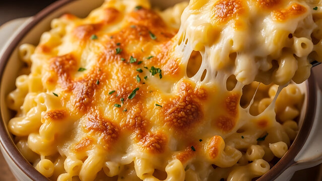 Mac and Cheese Dish with Melted Cheese