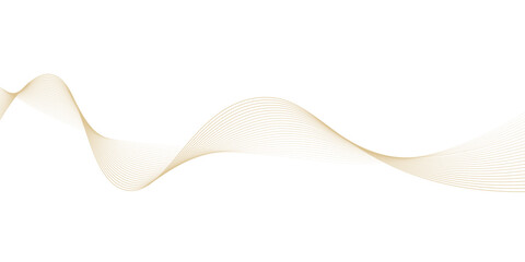 Luxury abstract gold wavy line pattern (guilloche curves) with copy space. Elegant golden color smooth gradient on white background. Premium vector striped texture for banner, business backdrop.