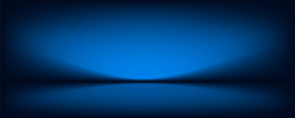 smooth gradient dark blue light studio room with copy space for you design background