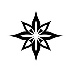 Obraz premium Stylized star flower symbol combining organic petals and symmetry to represent growth, harmony and inner energy.