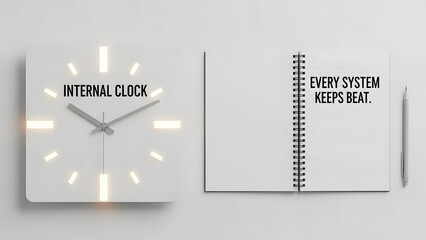 Visualize your business's internal clock and rhythms with this clean, bright image conveying a sense of organization, timing, and precision for success.