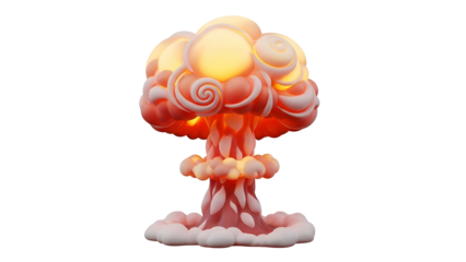 Nuclear Explosion Mushroom Cloud Illustration.