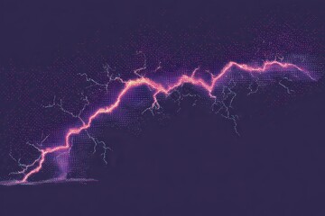 Abstract Particle Stream in Blue Background with Red and White Glowing Spots Flowing diagonally across the Frame Creates a Tech Savvy or Scientific Mood