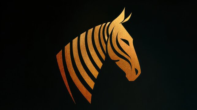 Golden zebra head symbol representing strong identity