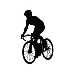 Obraz premium Silhouette of a cyclist male on white background 1.eps
