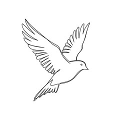 Obraz premium Abstract bird in flight outline vector sign freedom concept