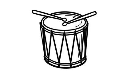 Drum with drumsticks on top closeup. © Afi