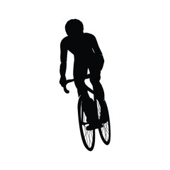 Obraz premium Silhouette of a cyclist male on white background.eps