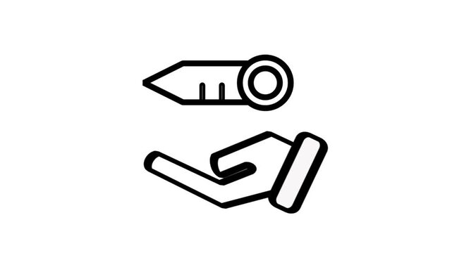 Hand giving house key icon representing real estate transaction home purchase rental agreement or property handover. - Powered by Adobe