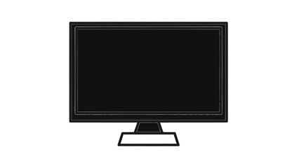 Fototapeta premium Vector illustration of a modern flat screen television monitor device, on transparent background