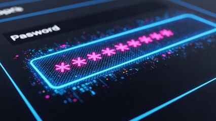 Secure digital password entry on an illuminated technological interface