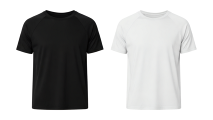 High-quality blank black and white t-shirts, perfect for create stunning product mockups for e-commerce and marketing campaigns