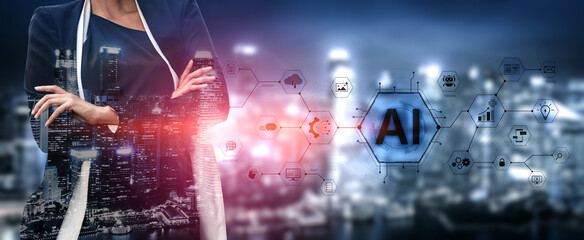 A concept of a comprehensive AI business suite. This integrated platform provides tools for all business needs, including e-commerce, marketing, cloud operations, and data security. Fermion