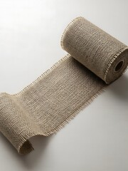 Rustic burlap roll texture backdrop, crafting and decoration supply concept
