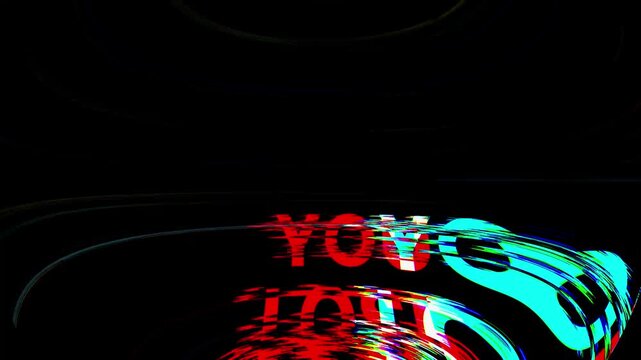 You Lose Glitch Text Effect with Digital Distortion and Noise Background