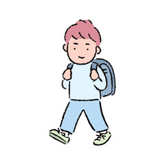 手描きの男子小学生