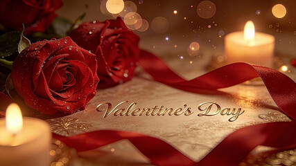 A Valentine's Day background featuring the text Valentine's Day written in elegant, raised gold calligraphy centered on a luxurious surface. Valentine's Day, Happy Valentine's Day