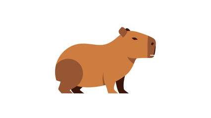 Fototapeta premium Cartoon Capybara Rodent Mammal Animal Illustration.