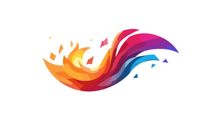 Obraz premium Colorful Abstract Swirling Flame Design Element.