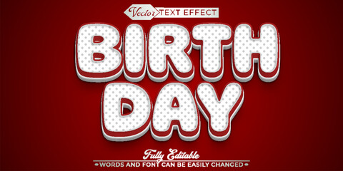 Birthday Surprise Party Celebration Vector Editable Text Effect Template