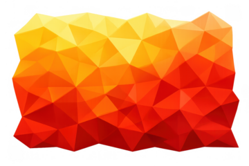 Abstract polygonal background with warm sunset gradient colors, modern geometric low poly pattern over transparent