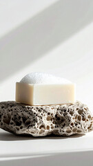 Soap bar on volcanic rock