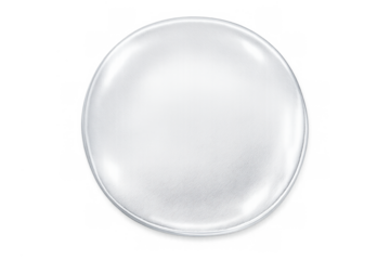 Blank white glossy round pin button mockup template with clear transparent background for branding and design