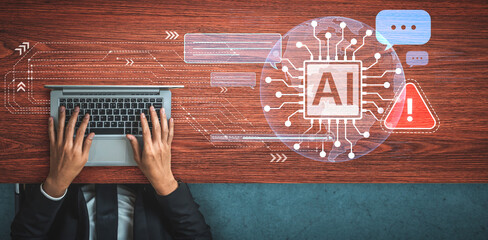 AI interface showing prompt error warning and system alert. AI prompt failure can lead to incorrect output or hallucination. Managing AI prompt error is crucial in safe AI deployment. Spline