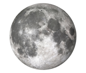 High-resolution image of the full moon, showcasing its detailed surface with craters, mountains, and lunar maria. Ideal for astronomical and space-related topics.