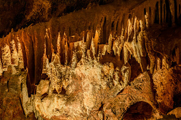 Cave formations deep in a mountainside near Tucson Arizona