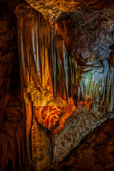 Cave formations deep in a mountainside near Tucson Arizona