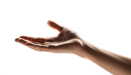 Open hand reaching out in gesture of offering or receiving