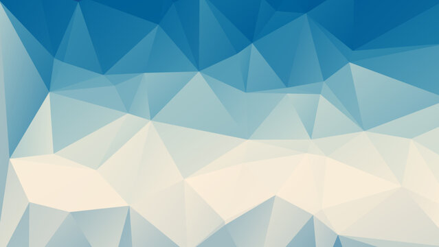 Abstract light blue and white low poly geometric background with triangular shapes and soft gradient. Elegant modern polygonal wallpaper for web and graphic design.
