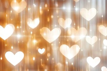 Soft Glowing Heart Shapes on a Shimmering Background for Romantic Themes