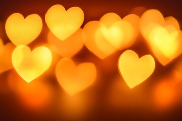 Warm Glowing Hearts in Soft Focus Create an Enchanting Background of Love and Affection