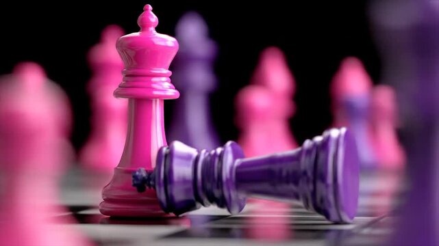 Chess king dominates board game competition concept