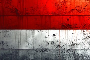 Weathered Grunge Textured Background with Red and White Stripes for Creative Use