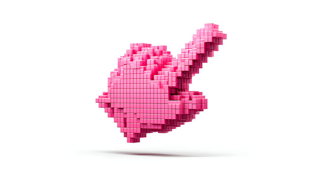 3d click pixel cursor or computer mouse pointer hand icon stock illustration