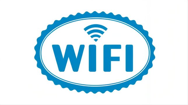 Wifi signal blue outline icon